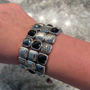 David Yurman Black Onyx, hematite and midnight melange Diamond chiclet b…